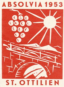 Ansichtskarte Absolvia 1953 St. Ottilien Überlingen Pöttmes Studentika AK Grafik - Picture 1 of 2