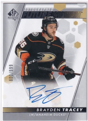 2022-23 SP Authentic Hockey Brayden Tracey Future Watch Auto #800/999 - Image 1 of 2