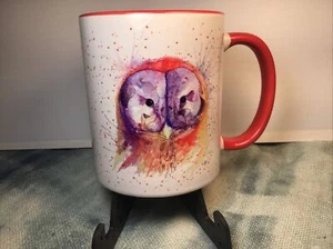 Künstlerische Röntgen bunte skurrile Eule Kaffeebecher - Bild 1 von 6