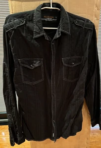 Industrie Mens Black Long Sleeve Casual Dress Size L Shirt - Picture 1 of 5