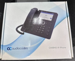 AudioCodes C448HD IP Phone VoIP phone SIP SDP 8 lines black TEAMS-C448HDPS - Picture 1 of 2