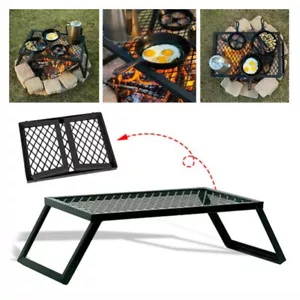 Campinggrill Feuerstelle Rost Lagerfeuer Koch Tragbar Ständer BBQ Rast Grillplatte - Bild 1 von 11