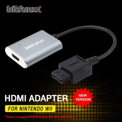 Adaptador HDMI Bitfunx para Nintendo Wii NTSC PAL Consolas de Juegos Retro Conector HD