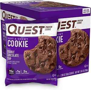 Quest Nutrition Double Chocolate Chip Protein Cookie, High Protein, Low Carb