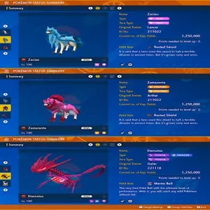 x3 ZACIAN ZAMAZENTA ETERNATUS 6IV BRILLANTE POKEMON LISTO PARA LA BATALLA - Imagen 1 de 4