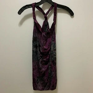 Charlotte Russe Racerback Tanktop Gr. Small Damen Blumenmuster, glänzende Akzente, lila - Bild 1 von 6