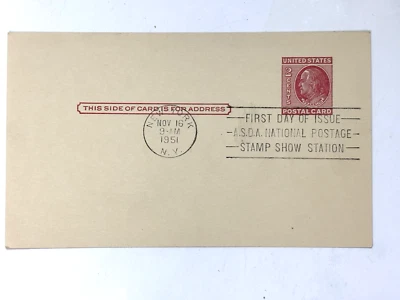 1951 2-Cent Post Card, First Day of Issue A.S.D.A National Postage Stamp Show - Image 1 of 2