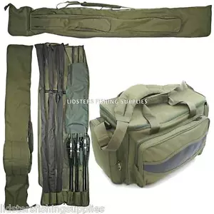 NGT Bolsa de Pesca Aislada Verde Carpa + Juego de 3 + 3 CAÑAS Y CARRETES INVENTADOS - Imagen 1 de 3