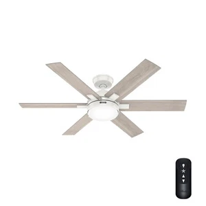 Hunter Fan 52 in Casual Fresh White Indoor Ceiling Fan with Remote and Light Kit - Picture 1 of 7