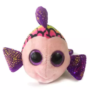 TY Beanie Boos Flippy Peluche Tie Dye Arcobaleno Clown Pesce Arcobaleno 7" Glitter Occhi - Foto 1 di 9