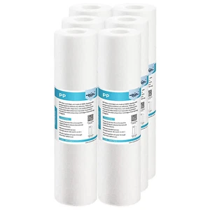 6 Pack 5 Micron 10"x2.5" Sediment Water Filter Whole House RO System Replacement - Picture 1 of 12