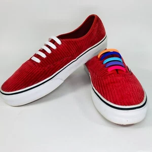 Vans Authentic Corduroy Rumba Red Skate Shoes, Size 7 US, Mens, Good Condition - Picture 1 of 13