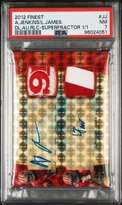2012 FINEST DUAL AUTO RELICS A.J. JENKINS LaMICHAEL JAMES SUPERFRACTOR 1/1 PSA 7 - Picture 1 of 2