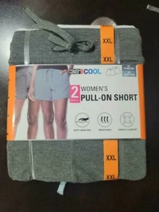 32 Degrees COOL Women'S 2-Pack Short Active Sweat Lounge Gray Lt Teal Size XXL - Picture 1 of 4