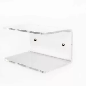 Mensola Comodino a C in plexiglass Trasparente Brillante 40x20x20H + tasselli - Bild 1 von 3