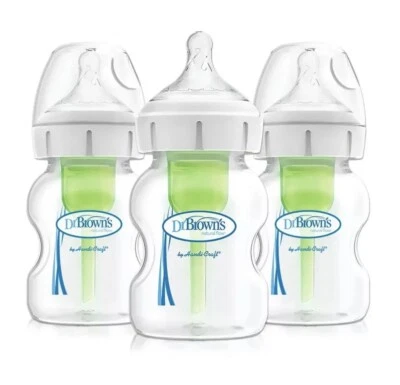 Paquete de 3 opciones Dr. Brown's + biberón anticólicos cuello ancho - 5 oz Foto 1 de 4