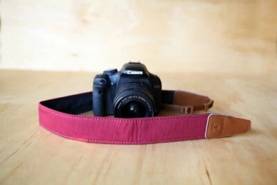 The Burgundy Denim Camera Strap - Image 1 of 4