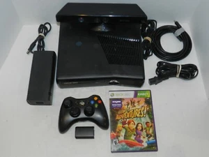 Matte Black Microsoft XBOX 360 S 4GB w/ Kinect Console System Tested - Picture 1 of 3