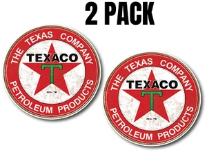 Paquete de 2 calcomanías de vinilo rústicas premium Texaco - varios tamaños - logotipo de aceite vintage - Imagen 1 de 5