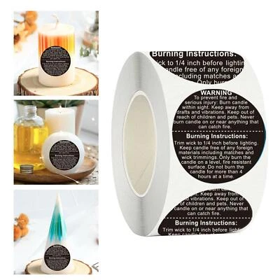 500 Pieces Candle Warning Stickers for Candle Jars, Tins and Votives Decal - Image 1 of 4