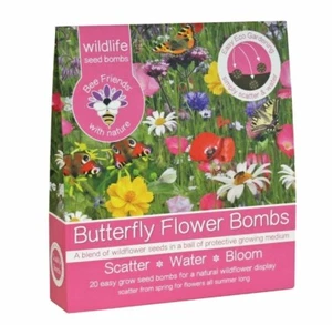 Butterfy Flower Seed Bombs Garden Easy Plant Scatter & Water Attract Butterflies - Picture 1 of 1