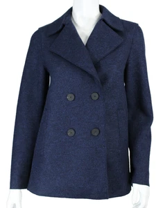 Abrigo corto de lana prensada azul marino Harris Wharf London 42 nuevo con etiquetas - Imagen 1 de 7