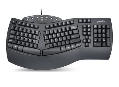 Perixx PERIBOARD-512 Wired Full-Size Ergonomic Natural Split Keyboard, Black - Image 1 of 4