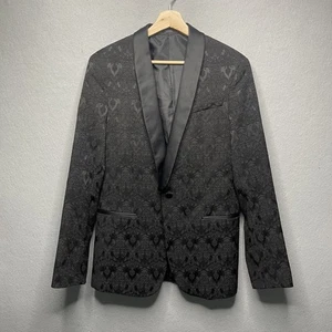 Blazer Esmoquin JF J.Ferrar Slim Fit 36 Regular Negro Jacquard - Imagen 1 de 8