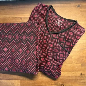 Juego de pijama de salón Climate Right Cuddle Dudds borgoña negro geométrico polar - Imagen 1 de 14