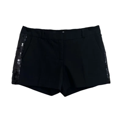 MICHAEL Michael Kors Sequin Black Mini Shorts Sz 2 - Image 1 of 4
