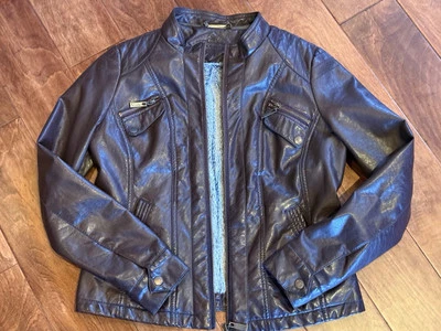 Joujou Fur Lined Leather Coat, Size Woman’s Medium, Dark Burgundy - Image 1 of 3