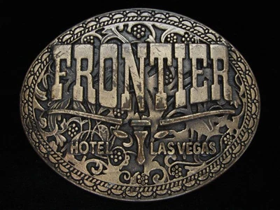 OD15118 HEBILLA CINTURÓN JUEGO VINTAGE AÑOS 70 **FRONTIER HOTEL LAS VEGAS** Foto 1 de 2