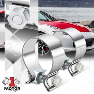 2Pcs 3" OD Stainless Steel Narrow Band Exhaust Muffler Pipe Clamp Sleeve Coupler - Bild 1 von 5