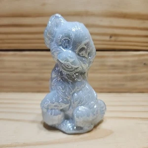 Boyd Art Glass Skippy The Dog In Olympic White Carnival - Picture 1 of 9