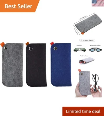Versátil bolsa de almacenamiento de anteojos de fieltro suave - perfecta para viajes y uso doméstico Foto 1 de 4