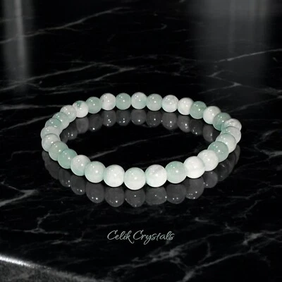 Larimar Bracelet 6mm Natural Stones Handmade Stretch Beads - Image 1 of 4