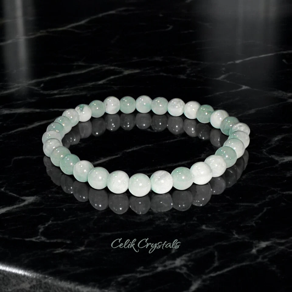 Larimar Bracelet 6mm Natural Stones Handmade Stretch Beads - Image 1 of 4