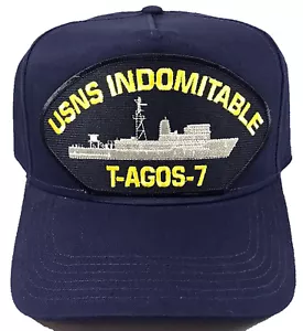 USNS INDOMITABLE T-AGOS-7 SHIP HAT - NAVY BLUE - Veteran Owned Business - Picture 1 of 1