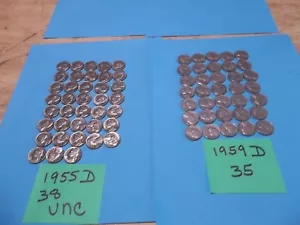 (73) 1955D, 1959D Jefferson Nickels unzirkuliert & zirkuliert KOSTENLOSER VERSAND! - Bild 1 von 3