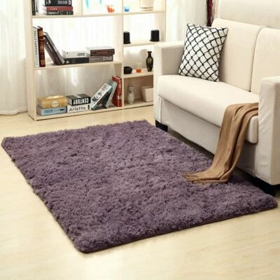Fluffy Shaggy Area Rugs Anti-Skid Living Room Bedroom Rug Soft Floor Mat Carpet - Image 1 of 4