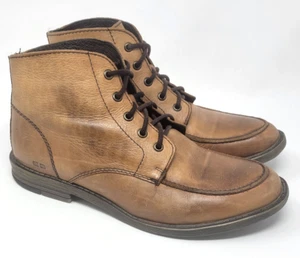 Bed Stu Curtis II Leather Boots Mens 10.5 Casual Round Toe Lace-up Tan Brown - Picture 1 of 10
