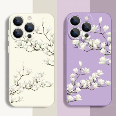 Case Flower For iPhone 16 Pro Max 15 14 13 12 11 Silicone ShockProof Phone Cover - Image 1 of 4
