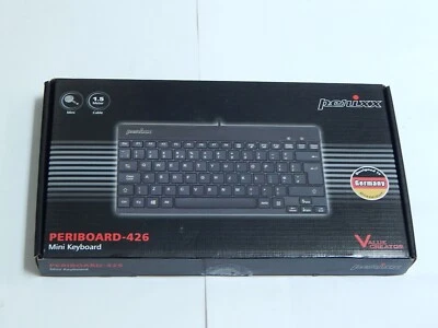 New Perixx PERIBOARD-426US Mini USB Keyboard Wired Space Saving Low Profile - Image 1 of 4