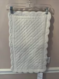 West Elm Heather Taylor Home Quilted Scallop Edge Pillow Cover White 12x21 - Picture 1 of 7