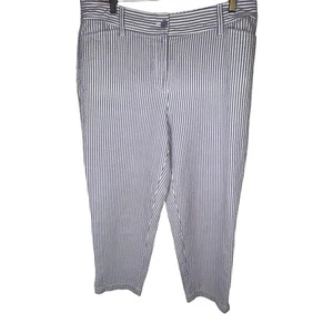 Talbots, klassische blau-weiße Seersucker ""Perfekte zugeschnittene Hose"" Gr. 10 - Bild 1 von 12