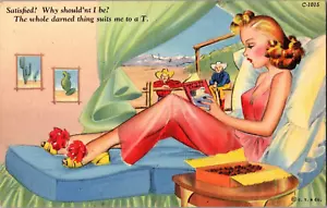 Cartolina Dude Ranch Fumetti Soddisfatto? Perché non dovrei esserlo? Francobollo lino 1943 - Foto 1 di 2