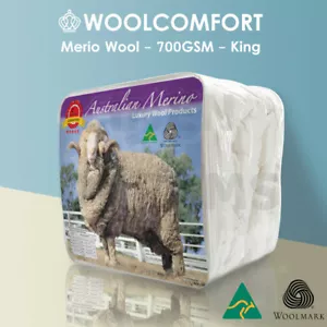 KING SIZE--Aus Made 700GSM Luxury 100% Merino Wool Quilt Doona Duvet Blanket - Picture 1 of 8