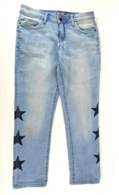 Jeanshose Rainbow Relaxed 38 Blau  5 Pocket Style Sterne Reißverschluss  - Bild 1 von 4