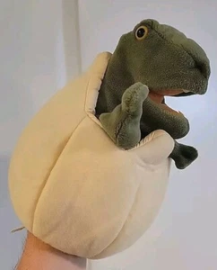 Vintage Folktails Dinosaur Hatchling Baby T-Rex Egg Plush Hand Puppet - 9.5" - Picture 1 of 8