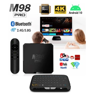M98 Pro Android 10 ATV 4K UHD Doble WiFi Bluetooth Set Top TV Box con Control Remoto por Voz - Imagen 1 de 14